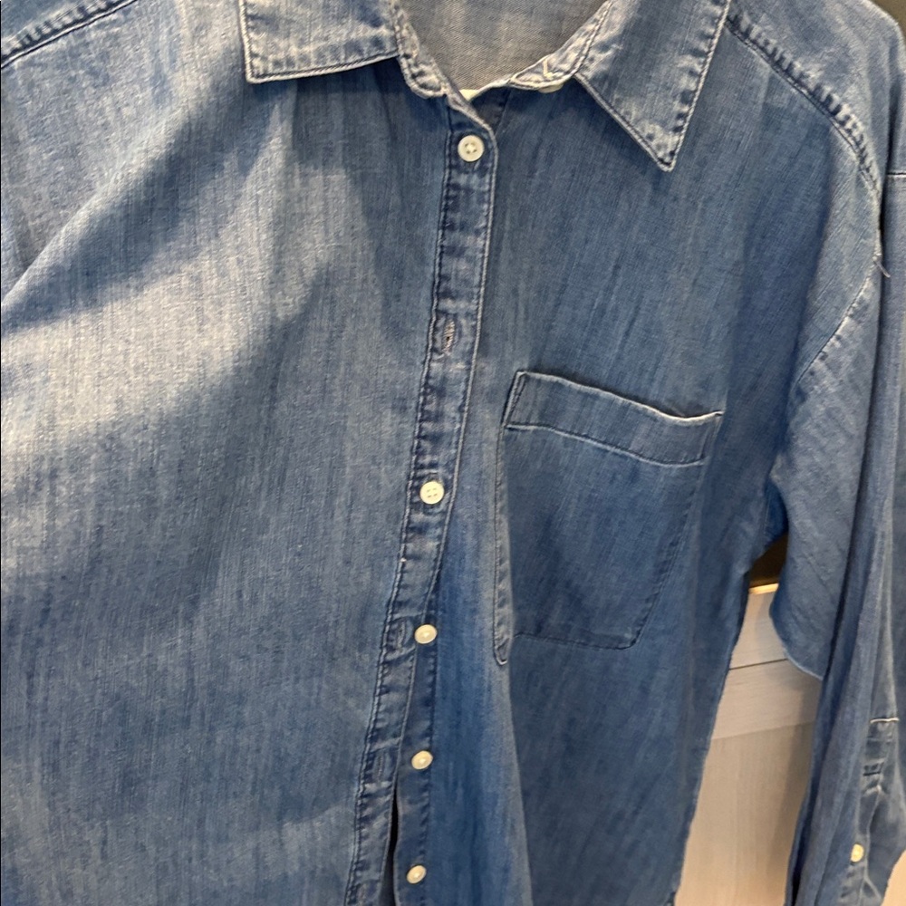 Loft Denim Oversized Tunic Sz S - Picture 3 of 6
